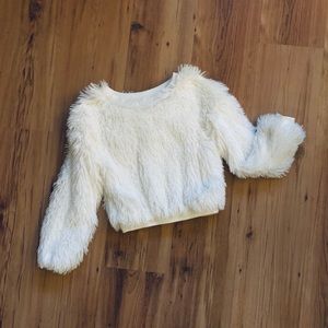 Super soft faux white fur top